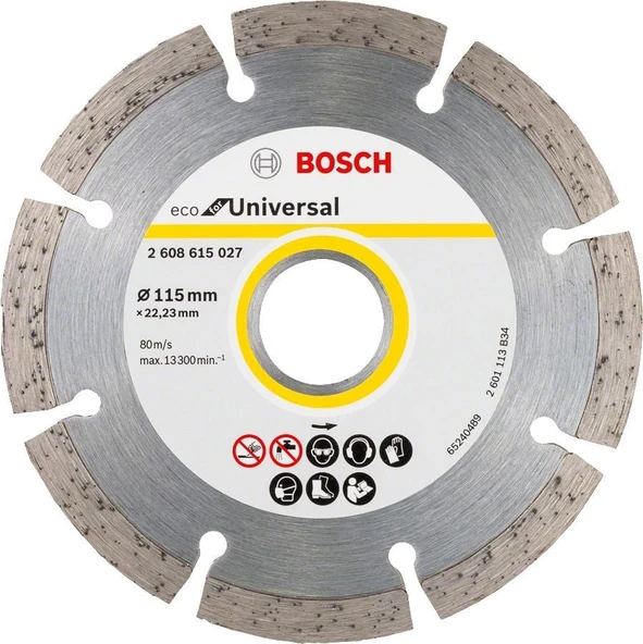Bosch - Ekonomik Seri 9+1 Genel Yapı Malzemeleri İçin Elmas Kesme Diski 115 mm ürün görseli 1