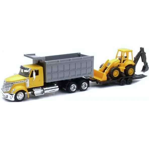 1:43 Long Haul International Lonestar Araçları - Sarı Kamyon - Dozer ürün görseli 1