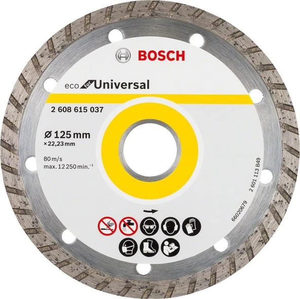 Bosch - Ekonomik Seri Genel Yapı Malzemeleri İçin Elmas Kesme Diski 125 mm Turbo ürün görseli 1