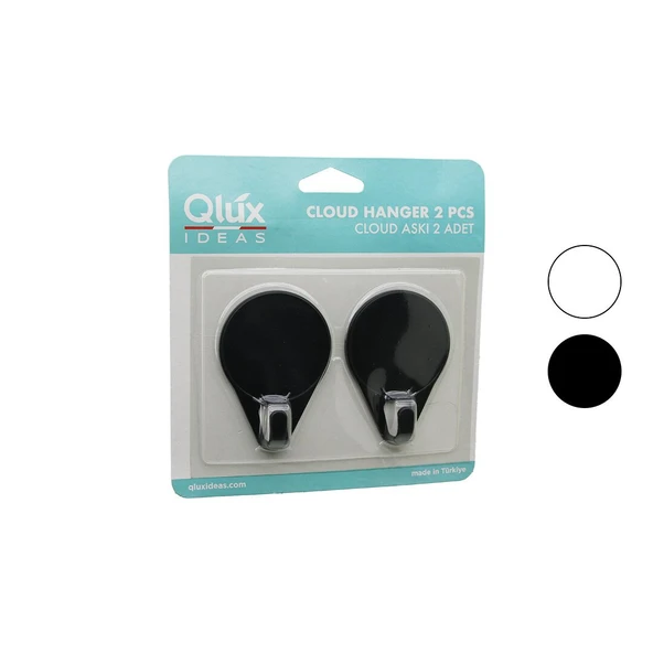 2PCS CLOUD ASKI SİYAH - BEYAZ PLASTİK YAPIŞKANLI MONTAJ GO53/01149 ürün görseli 1