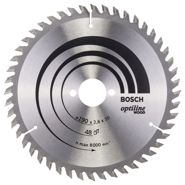 Bosch - Optiline Serisi Ahşap için Daire Testere Bıçağı 190*30 mm 48 Diş ürün görseli 1