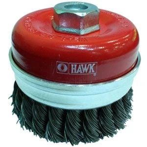 Hawk 80mm Gri Burma Telli M14 Vidalı Çanak Fırça // HA-10121 ürün görseli 1