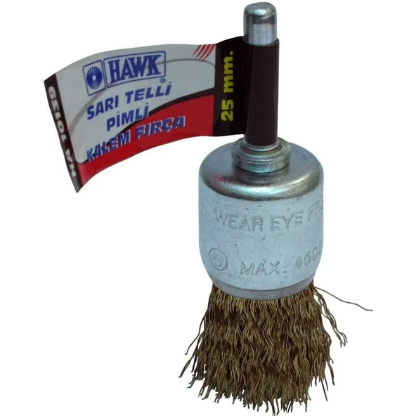 Hawk 25mm Sarı Telli Pimli Kalem Fırça // HA-10139 ürün görseli 1
