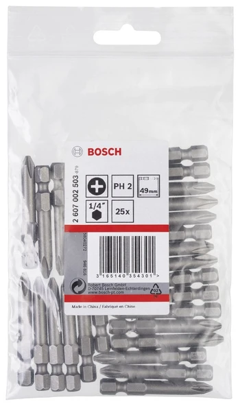 Bosch - Extra Hard Serisi Vidalama Ucu PH2*49 mm 25'li - Resim 2