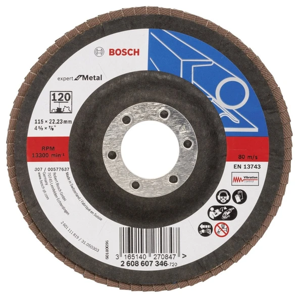 Bosch - 115 mm 120 Kum Expert Serisi Metal Flap Disk ürün görseli 1