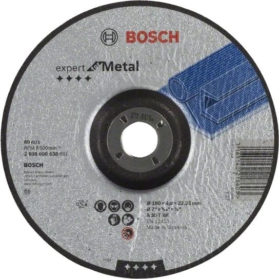 Bosch - 180*8,0 mm Expert Serisi Bombeli Metal Taşlama Diski (Taş) ürün görseli 1