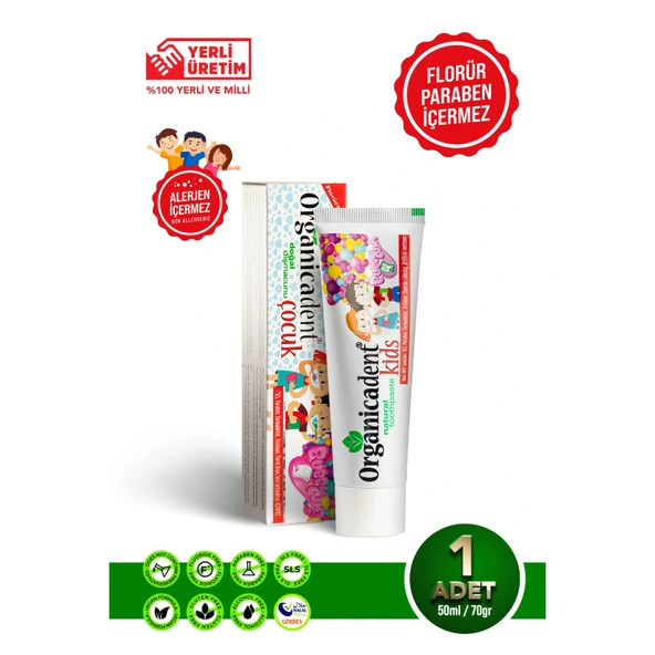 Organicadent Doğal Çocuk Diş Macunu 50 Ml - GİMDES Sertifikalı ve Florürsüz ürün görseli 1