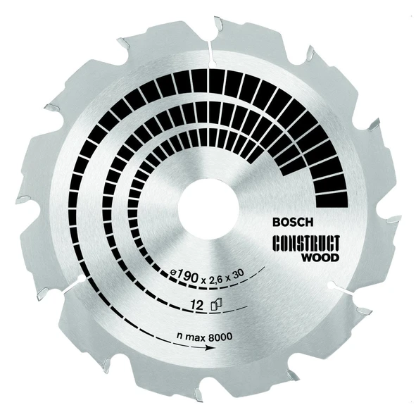 Bosch - Optiline Serisi İnşaat Ahşabı için Daire Testere Bıçağı 190*30 mm 12 Diş ürün görseli 1
