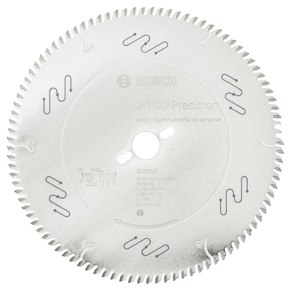 Bosch - Best Serisi Hassas Kesim Aşındırıcı Kaplamalı Lamine Panel için Daire Testere Bıçağı 300*30 mm 96 Diş ürün görseli 1