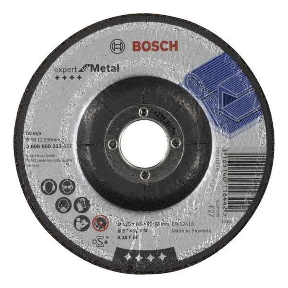 Bosch - 125*6,0 mm Expert Serisi Bombeli Metal Taşlama Diski (Taş) ürün görseli 1