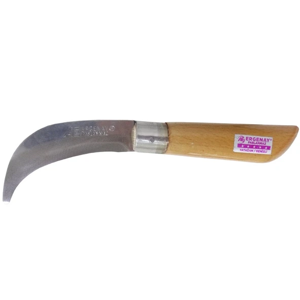 Ergenay Aşı Bıçağı Eğri Ağız Ahşap Sap 23cm - Denizli ürün görseli 1