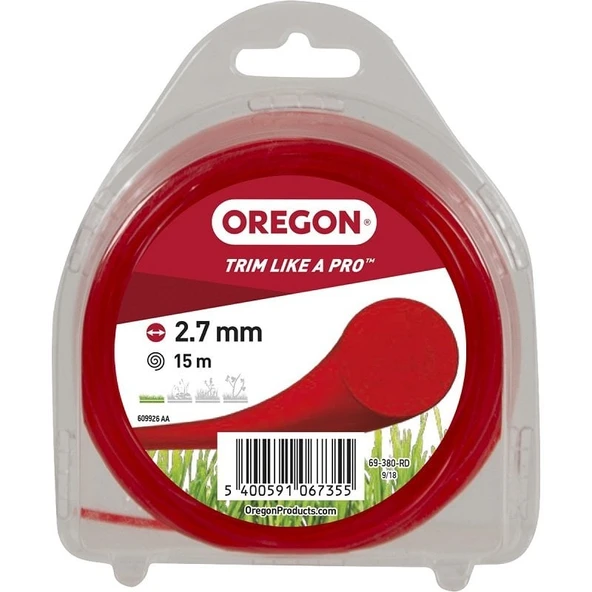 Oregon 69-380-RD Misina 2.7mm 15 Metre Kırmızı Yuvarlak ürün görseli 1
