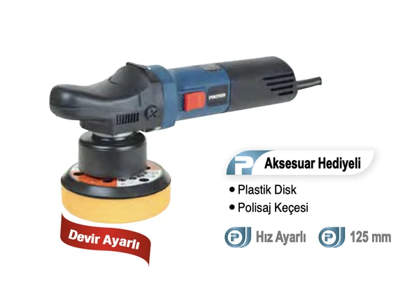 Protez PL125XP Orbital/Eksantrik Polisaj Makinası 125 mm  710W ürün görseli 1