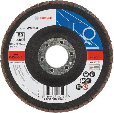 Bosch - 115 mm 80 Kum Expert Serisi Metal Flap Disk ürün görseli 1