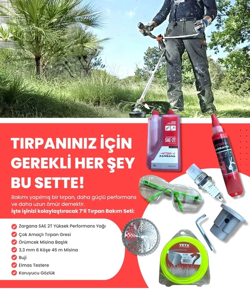 Zargana Motorlu Tırpan Bakım ve Aksesuar Seti 7'li Set ürün görseli 1