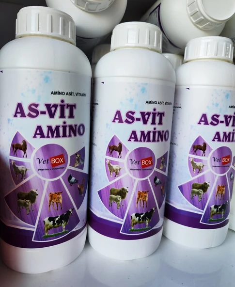 Asvit Amino 1lt Zengin İçerikli Hayvan Destek Minerali (Amino asit,Vitamin)-(Ufakbaş-Büyükbaş-kuş grubu) ürün görseli 1