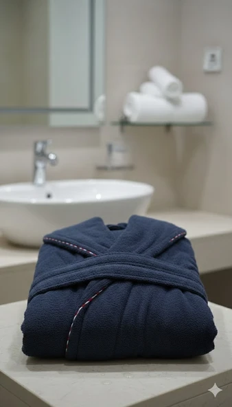 KAYA MİCROCOTTON TEKLİ BORNOZ XL LACİVERT ürün görseli 1