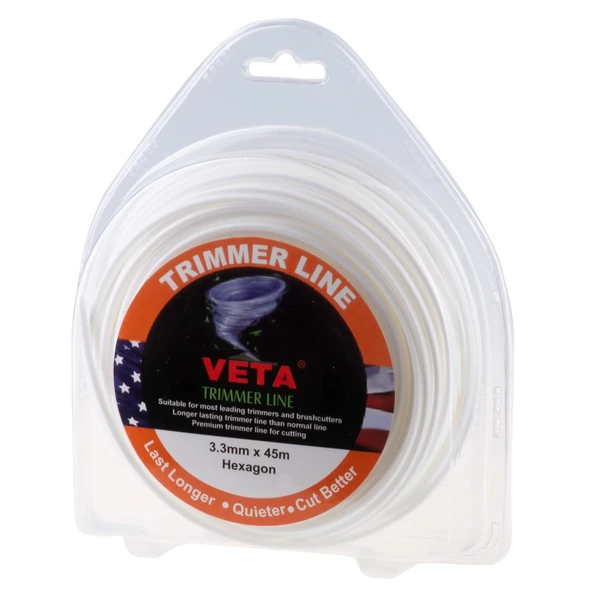 Veta 131724 Misina 3.3mm 45 Metre 6 Köşe Beyaz ürün görseli 1