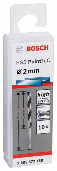 Bosch - HSS-PointeQ Metal Matkap Ucu 2,0 mm 10'lu ürün görseli 1