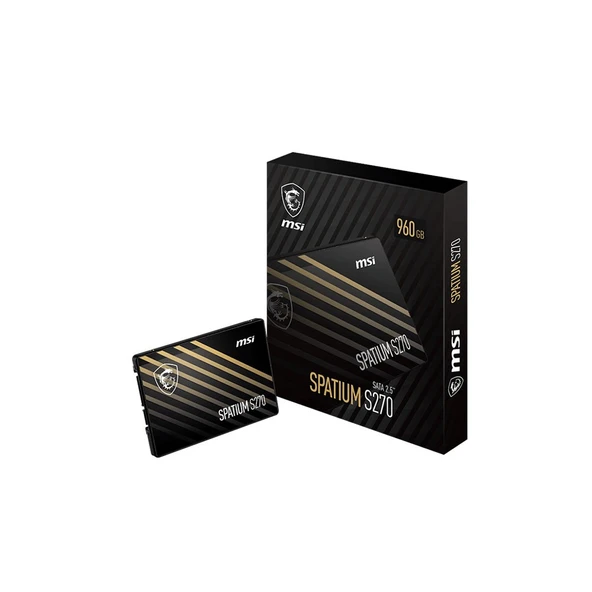 MSI SPATIUM S270 SATA 2.5" 960GB 500MB Okuma/450MB Yazma 3D NAND SATA III SSD ürün görseli 1