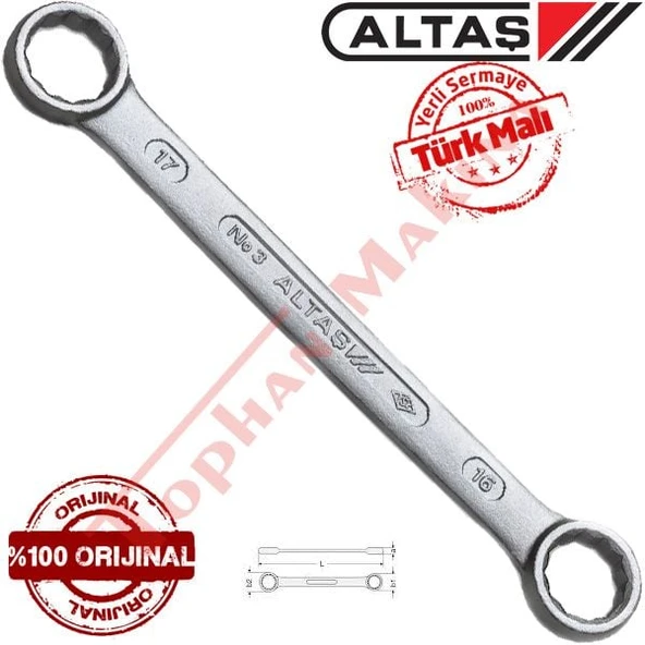 Altaş 8x9mm Düz Yıldız Anahtar ürün görseli 1