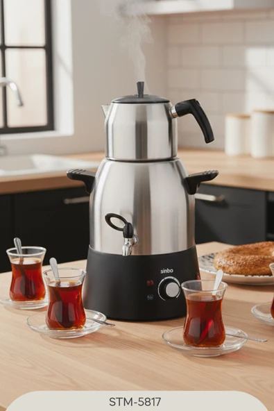 Stm-5817 Elektrikli Çelik Semaver Çay Makinesi ürün görseli 1