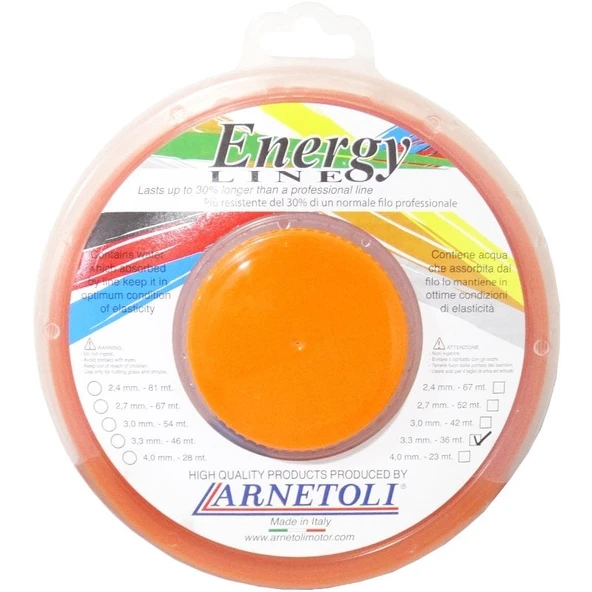 Energy Line Arnetoli Su Depolu  NYR33036-S Misina 3.3mm 36 Metre Turuncu Kare ürün görseli 1