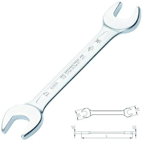 İzeltaş 0100 Çatal İki Ağız Anahtar Kısa Boy 10x11 ürün görseli 1