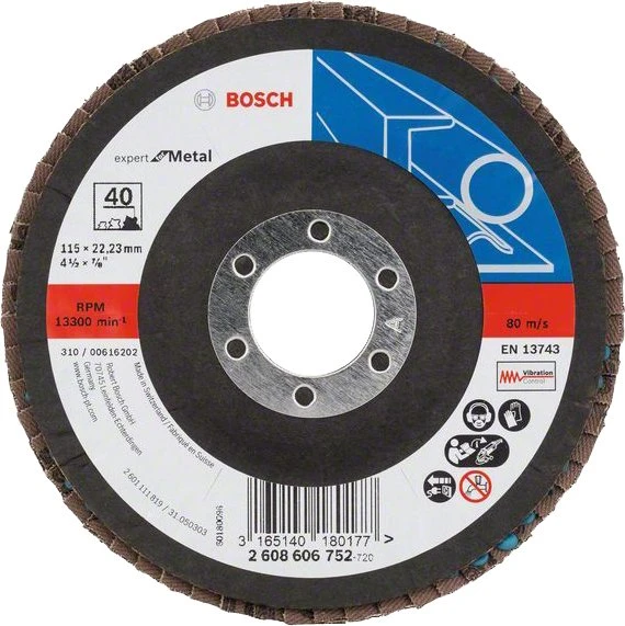 Bosch - 115 mm 40 Kum Expert Serisi Metal Flap Disk ürün görseli 1