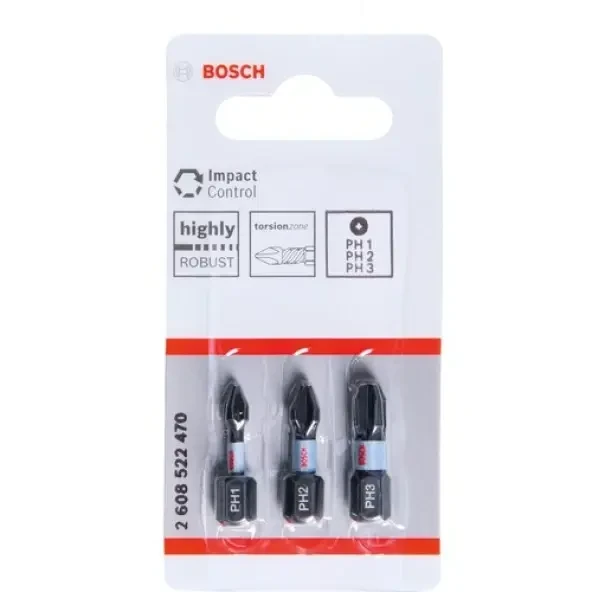 Bosch -ImpactC Vidalama Ucu PH1/2/3*25mm 3lü ürün görseli 1