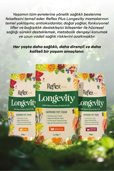 Plus Longevity Yetişkin Kedi Maması 1100g - Resim 8
