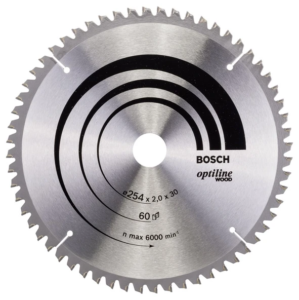Bosch - Optiline Serisi Ahşap için Daire Testere Bıçağı 254*30 mm 60 Diş ürün görseli 1