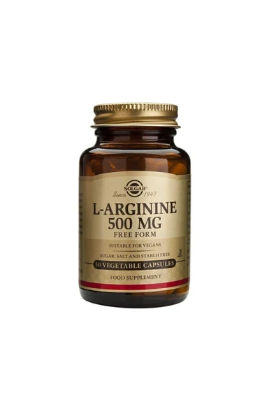 Solgar L-arginine 500 mg Free Form 50 Kapsül ürün görseli 1