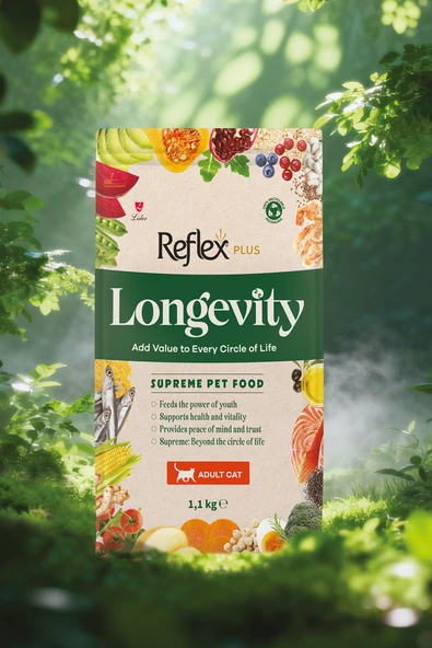Plus Longevity Yetişkin Kedi Maması 1100g ürün görseli 1