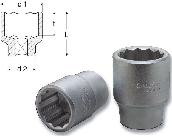 Altaş 15/16mm 3/4'' Lokma  12 Köşe ürün görseli 1