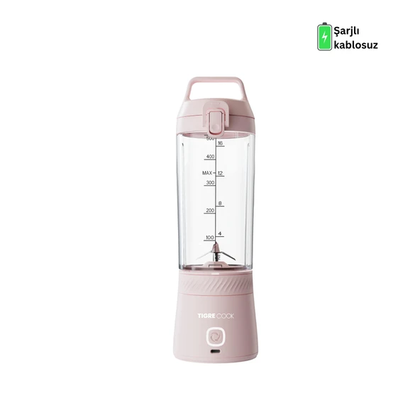 TIGRECOOK Blender Kişisel Taşınabilir Kablosuz Mikser ve Smoothie Makinesi, Güçlü, Şarj Edilebilir Pembe ürün görseli 1