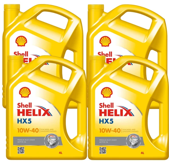 Shell Helix HX5 10W-40 Benzinli ve Dizel Araç Motor Yağı 4 x 4 L itre ürün görseli 1