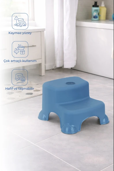 Babyjem Kaydırmaz Bebek Katlı Basamağı İndigo Mavi ürün görseli 1