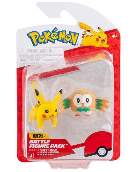 Pokemon Battle 2 Li Aksiyon Figürler Pikachu ve Rowlet PKW4072 ürün görseli 1