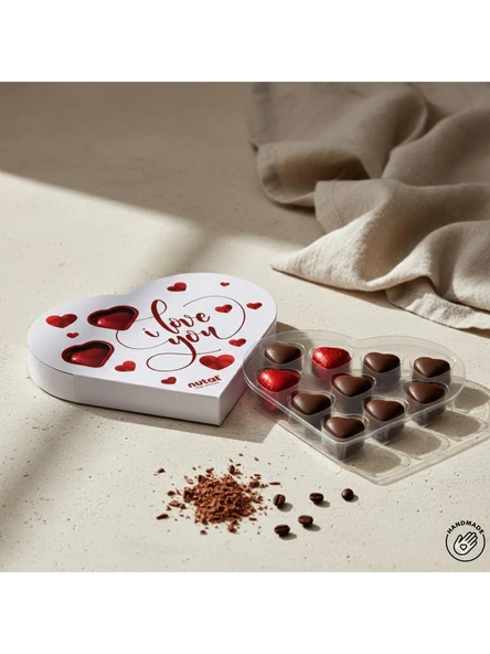 Nutat - I Love You Kutulu Fındık Kremalı Hediye Kalp Çikolata 135 GR. ürün görseli 1