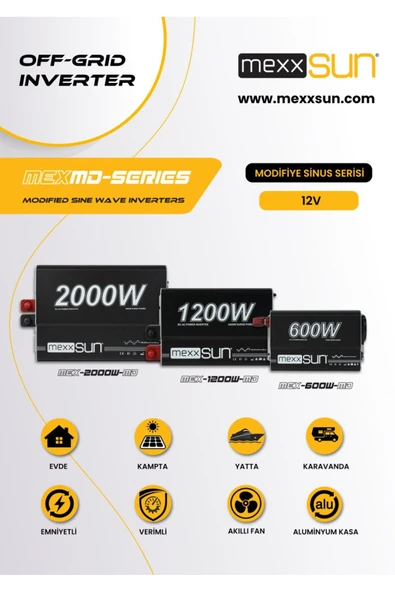 Mexxsun 1200W 12V Modifiye Sinüs Inverter - Resim 8