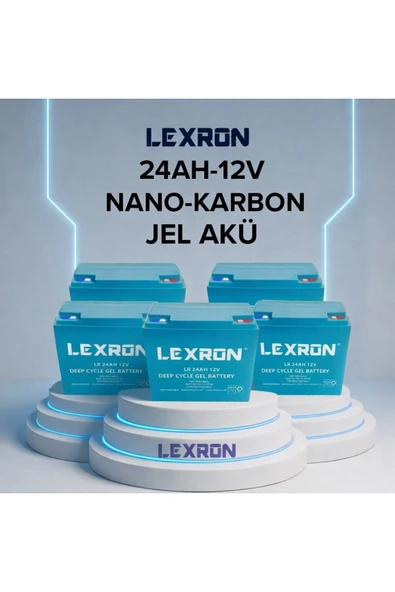 Lexron 24Ah 12V Nano-Karbon Jel Akü 5 Adet ürün görseli 1