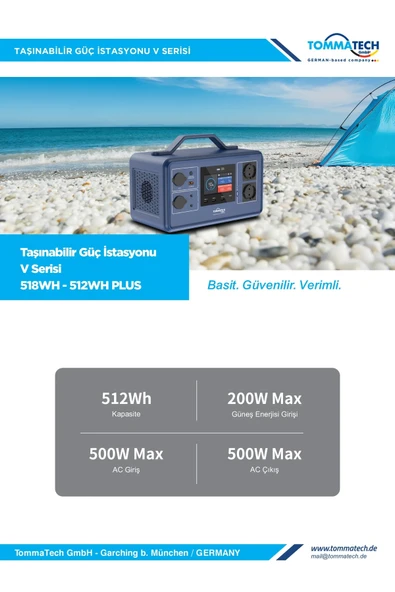 TommaTech 512Wh Taşınabilir Güç İstasyonu - Resim 2