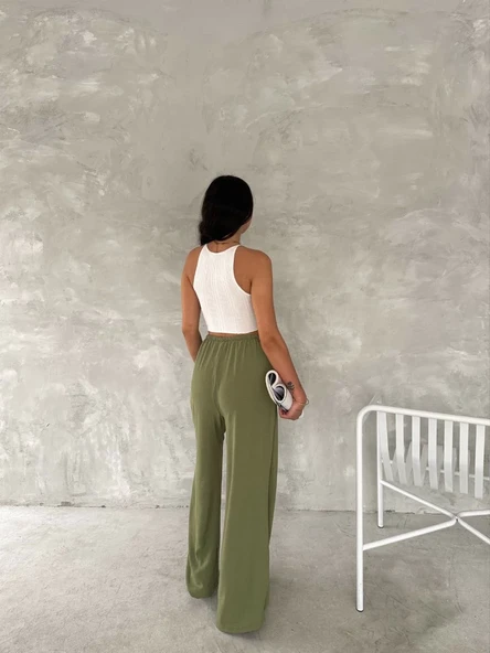 Ayrobin Oversize Kadın Pantalon - Mint Yeşili - Resim 3