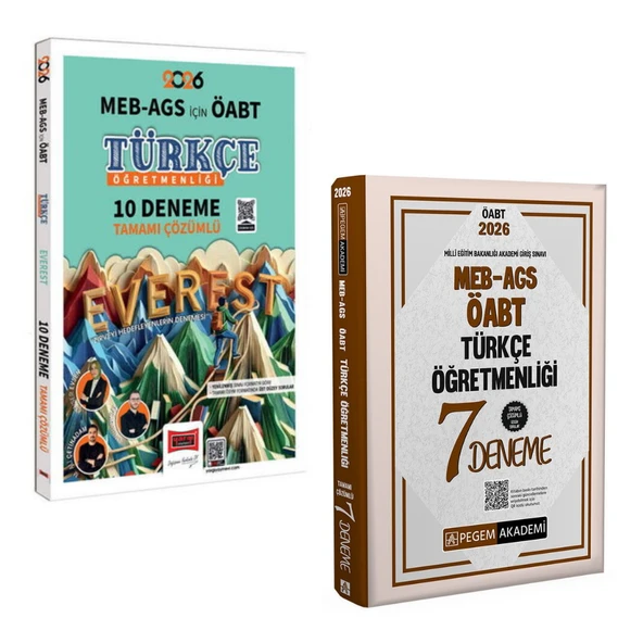 Yargı 2026 MEB-AGS ÖABT Türkçe Öğretmenliği 10 Deneme & MEB AGS ÖABT Türkçe Öğretmenliği 7 Deneme Pegem Seti ürün görseli 1