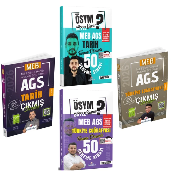 Dizgi Kitap 2026 MEB AGS Türkiye Coğrafyası Deneme & MEB AGS Tarih Deneme & MEB AGS Türkiye Coğrafyası Çıkmış Sorular & MEB AGS Tarih Çıkmış Sorular Seti ürün görseli 1