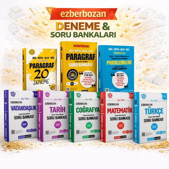 Pegem AGS-KPSS-ALES-DGS Ezberbozan Paragraf Soru Bankası & KPSS Tüm Dersler Soru Bankası & Paragraf Deneme Süper Sınav Kazandıran Set ürün görseli 1
