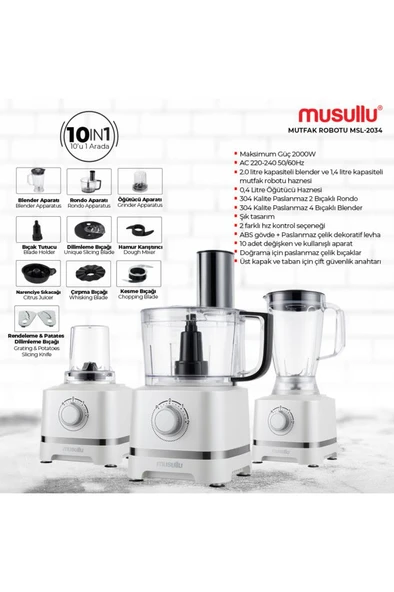 Mutfak Robotu 10 in 1 2000W MSL-2034 ürün görseli 1