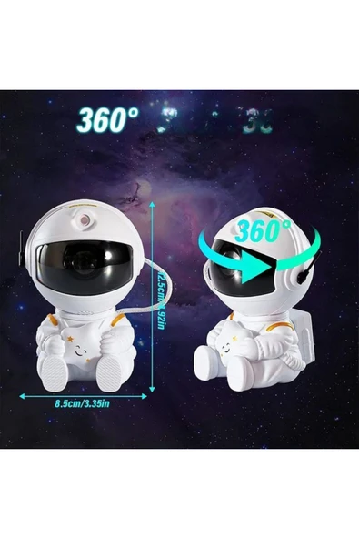 Astronot Galaxy Projeksiyon Gece Lambası - Resim 4