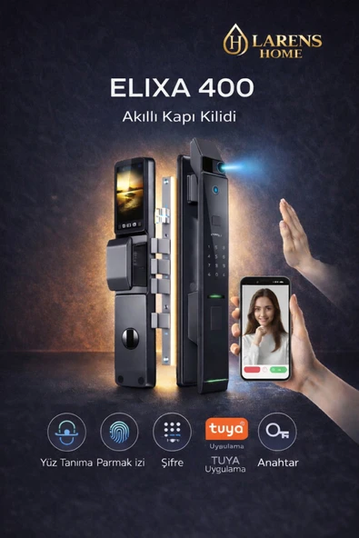 ELİXA F7 Pro Akıllı Kapı Kilidi – Yüz Tanıma, Parmak İzi, Şifre, Kart ve Tuya Uygulama Destekli ürün görseli 1
